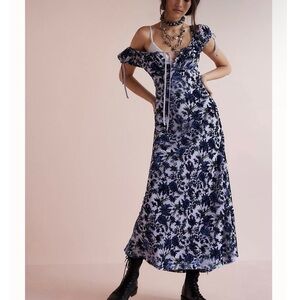 Free People Fawna Floral Burnout Midi Dress